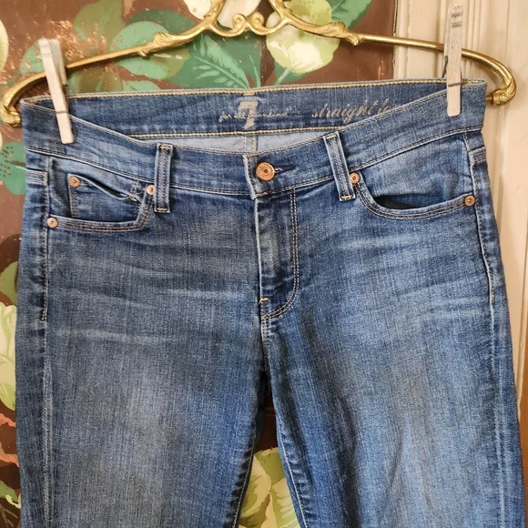 7 FOR ALL MANDKIND Straight Leg Crop Size 27 - Picture 2 of 13